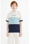 Tommy Life İndigo Renk Bloklu Kanguru Cepli Kapüşonlu Oversize Erkek Çocuk T-shirt - 11150 Indigo İndigo