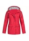 Ikkb Sonbahar Ve Kış İçin Rahat Düz Renk Su Kadın Palto Kırmızı