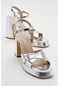 Luvishoes Lello Gümüş Desenli Kadın Topuklu Ayakkabı