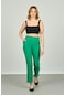 Fa Pantolon Kadın Paçaları Düğmeli Dar Kalıp Pantolon 6001 Yeşil