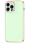 iPhone Uyumlu 13 Pro Max Kılıf Lopard Parlak Kenarlı Altın Işlemeli Kamera Korumalı Kapak Bark - Yeşil