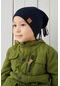 Erkek Bebek Çocuk Şapka Bere El Yapımı Rahat Cilt Dostu %100 Pamuklu Kaşkorse - 7170 - Lacivert