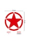 Army Star Sticker - Yıldız Sticker - Oto Sticker - Araba Sticker - 15cm X 15cm - Kırmızı
