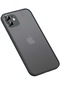 iPhone Uyumlu 12 Kamera Koruyucul Kılıf Arkası Buzlu Mat Transparan Retro Kapak Koruma - Siyah