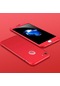 Noktaks - iPhone Uyumlu 6 / 6s - Kılıf 3 Parçalı Parmak İzi Yapmayan Sert Ays Kapak - Kırmızı