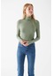 Mavi M1611057-71481-22k Dik Yaka Penye Göl Yeşili Kadın Fashion Jerseys T-shirt M1611057-71481-R4800