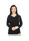 Kadın Orta Yaş Ve Üzeri Yeni Model V Yaka Sade Model Anne Penye Bluz 30565-siyah