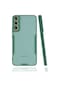 Noktaks - Samsung Galaxy Uyumlu S22 Plus - Kılıf Kenarı Renkli Arkası Şeffaf Parfe Kapak - Koyu Yeşil