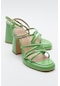 Oppe Yeşil Rugan Kadın Topuklu Ayakkabı