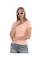 Monox Kadın Fitilli Likralı Pamuk Basic Tshirt Somon