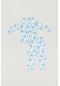 Fulla Moda Baskılı Bebe Yaka Unisex Çocuk Pijama Takımı Mavi 24MCCK1749198887