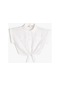 Koton Crop Gömlek Önden Bağlama Detaylı Kısa Kollu Cepli Modal Kumaş Beyaz 4skg60018aw 4SKG60018AW000