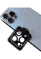 iPhone Uyumlu 14 Pro Lens Koruma Taşlı Parlak Renkli Kamera Koruyucu Cl-08 Takma Aparatıyla Koruma - Siyah