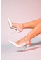 Luvishoes Twine Beyaz Rugan Kadın Topuklu Ayakkabı