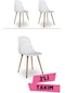 Mutfak Sandalyesi / Yemek Sandalyesi / Sandalye Takımı / 2 Kişilik / Flora Axen Beyaz