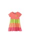 Lovetti Fos.Turuncu+Fos.Fuşya Kız Çocuk Kısa Kol Fiyonklu Renkli Kat Kat Elbise 9242W0101