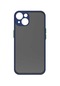 Kilifone - İphone Uyumlu İphone 14 Plus - Kılıf Arkası Buzlu Renkli Düğmeli Hux Kapak - Lacivert