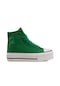 Benetton Yeşil Kalın Taban Kadın Uzun Keten Spor Ayakkabı Bn30939 Yeşil