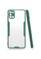 Kilifone - Samsung Uyumlu Galaxy A21s - Kılıf Kenarı Renkli Arkası Şeffaf Parfe Kapak - Koyu Yeşil