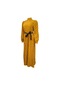 Ikkb Kadın Bol Pilili Puantiyeli Elbise Sarı