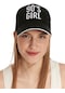 Kadın Siyah Nakışlı Şapka-22394 - Std