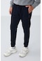 Tommy Life Lacivert Fermuar Cepli Standart Kalıp Jogger Erkek Eşofman Alt - 84651 Lacivert