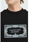 I Am Not Done Changıng Baskılı, Nakışlı %100 Pamuk T-shirt SIYAH