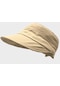 Kadın Güneş Koruyucu Geniş Siperli Pamuk Şapka - Camel - Standart