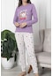 Lady Secret 12016 R26 Uzun Kollu Pamuklu Kadın Pijama Takımı Lila