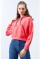 Tommy Life Fuşya Uzun Kol Rahat Form Kapüşonlu Kadın Sweatshirt - 97115 Fuşya