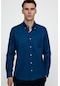 Tudors Klasik Fit Uzun Kol Düz Yaka Düğmeli Cepli Erkek Lacivert Gömlek-27403-lacivert