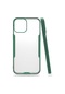 Kilifone - İphone Uyumlu İphone 12 Mini - Kılıf Kenarı Renkli Arkası Şeffaf Parfe Kapak - Koyu Yeşil