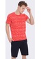 Maraton Sportswear Regular Erkek Bisiklet Yaka Kısa Kol Basic Kırmızı T-Shirt 20951-Kırmızı