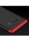 Kilifone - Samsung Uyumlu Galaxy Note 8 - Kılıf 3 Parçalı Parmak İzi Yapmayan Sert Ays Kapak - Siyah-kırmızı