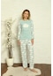 Tampap Kadın Polar Peluşlu Welsoft Pijama Takımı 2191- Yeşil