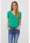 Vero Moda Kadın V Yaka T-shirt 64610260455 Yeşil