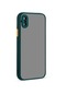 Kilifone - İphone Uyumlu İphone Xs 5.8 - Kılıf Arkası Buzlu Renkli Düğmeli Hux Kapak - Koyu Yeşil