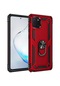 Kilifone - Samsung Uyumlu Galaxy A81 Note 10 Lite - Kılıf Yüzüklü Çift Katman Zırh Tank Vega Kapak - Kırmızı
