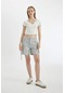 Defacto Coool Regular Fit Normal Bel Kısa Paça Gabardin Şort D1006AX24SMGR296 Gri