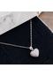 Kalp Kolye Full Zirkon Taşlı Kalp Kadın Kolye 45cm Silver