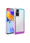Ekılıf - Xiaomi Redmi Note 11 Global Uyumlu - Kılıf Simli Ve Renk Geçiş Tasarımlı Lens Korumalı Park Kapak - Mavi-mor