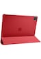 Noktaks - iPad Uyumlu Pro 12.9 2020 4.nesil - Kılıf Smart Cover Stand Olabilen 1-1 Uyumlu Tablet Kılıfı - Kırmızı