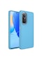 Noktaks - Huawei Uyumlu Huawei Nova 9 Se - Kılıf Metal Çerçeve Ve Buton Tasarımlı Silikon Luna Kapak - Sierra Mavi