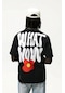 The Champ Clothing Bisiklet Yaka Heart's Out Baskılı Siyah Oversize Erkek T-shirt Siyah