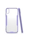 Tecno-iphone Uyumlu İphone Xs 5.8 - Kılıf Kenarı Renkli Arkası Şeffaf Parfe Kapak - Mor