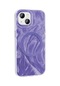 Kilifone - İphone Uyumlu İphone 15 Plus - Kılıf Magsafe Şarj Özellikli Fırça Boya Desenli Palet Kapak - Mor