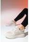 Luvishoes Pure Bej Cilt Kadın Spor Ayakkabı