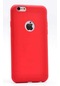 Noktaks - İphone Uyumlu İphone 6 Plus / 6s Plus - Kılıf Mat Renkli Esnek Premier Silikon Kapak - Kırmızı
