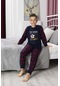 Yeni Sezon Sonbahar/kış Erkek Çocuk Top Desenli Polar Pijama Takımı 4512-lacivert-bordo