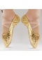 Altın Kadın Kız Parlayan Suni Deri Dans Ayakkabıları Bale Jimnastik Küçük Prenses 36
